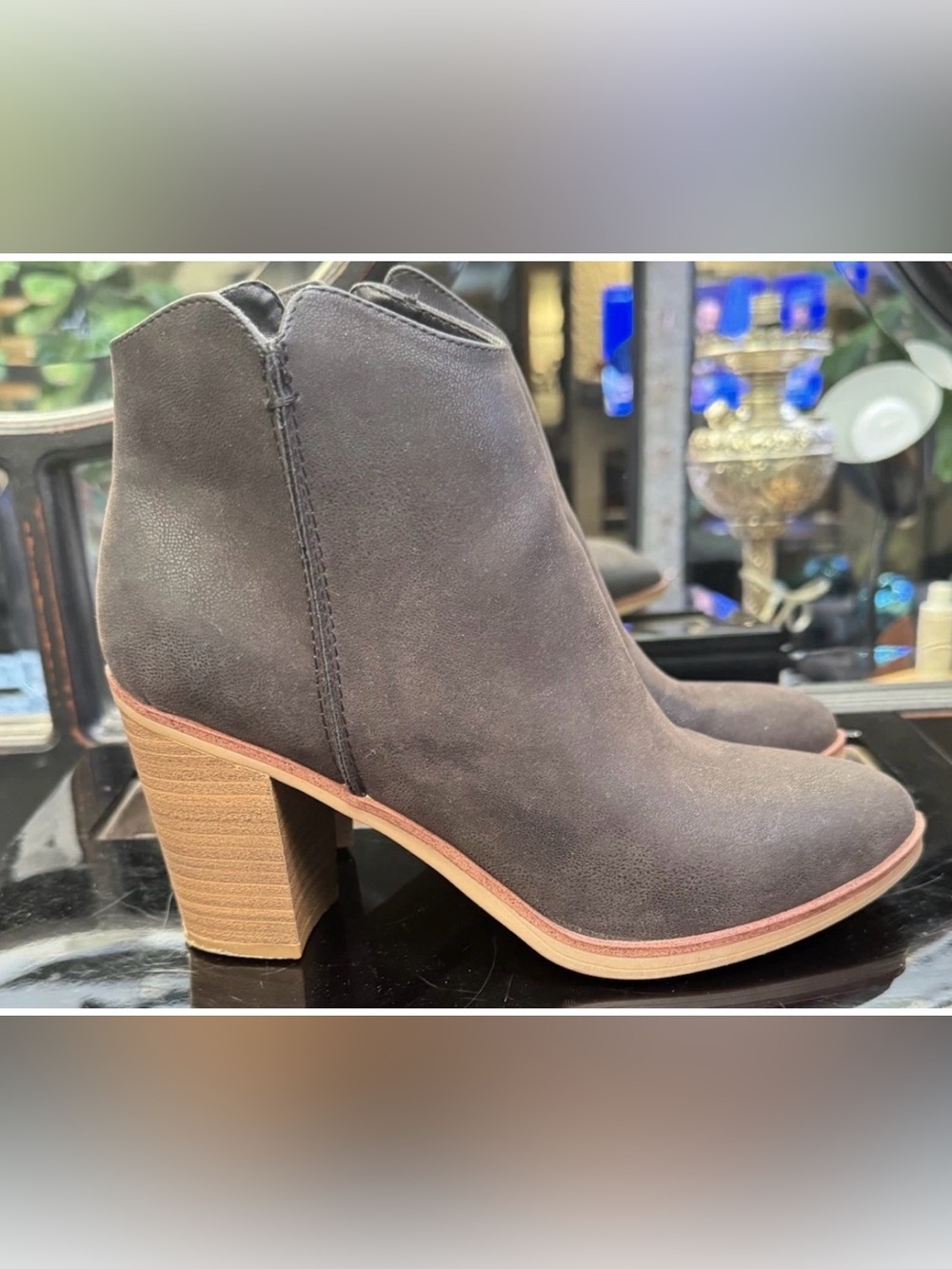 Mia Black Patton Vegan Leather Ankle Boots Size 6.5